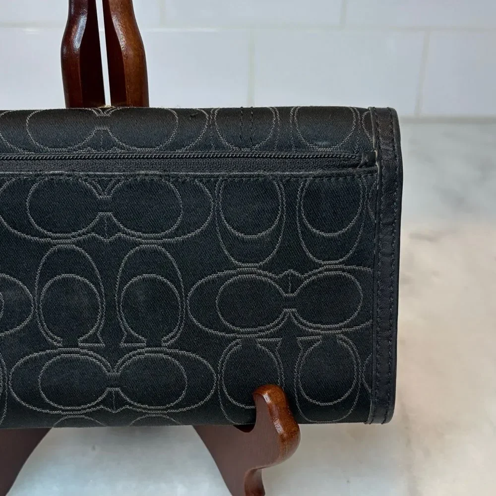 Coach Wallet Y2K Vintage Signature Logo Full Sized Canvas & Leather